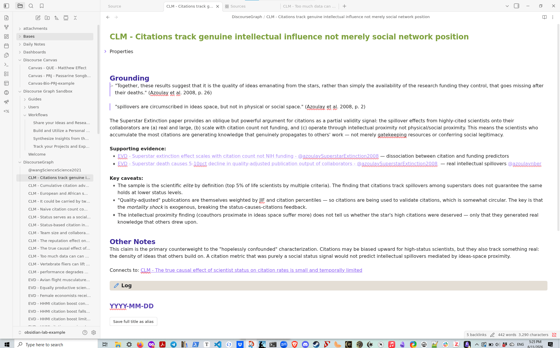 Claim with Caveats